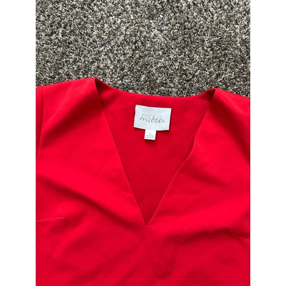 Mare Mare x Anthropologie Red Veronica Cape Blouse Top Size Small V-Neck - Picture 5 of 10